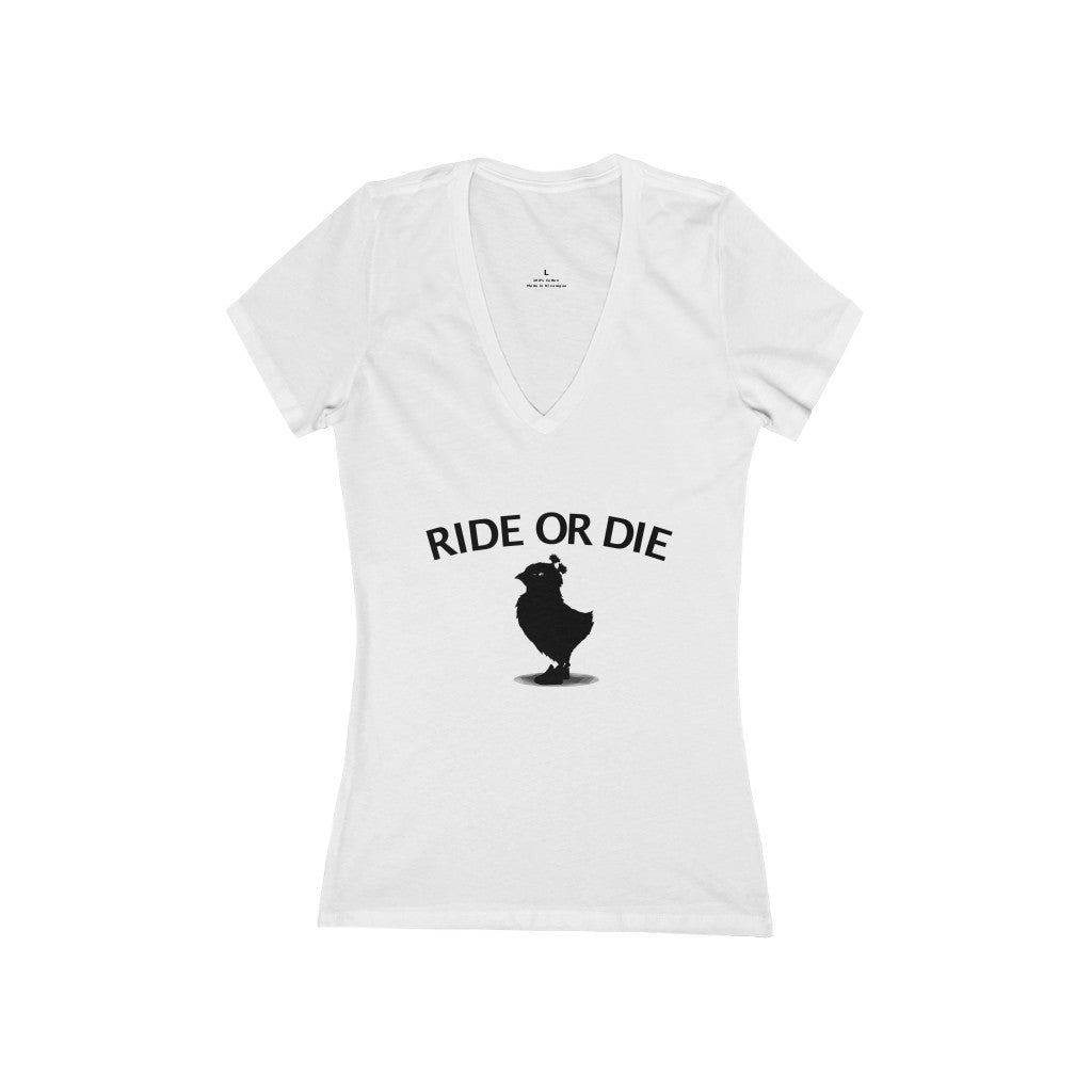 Women's Jersey Short Sleeve Deep V-Neck Tee