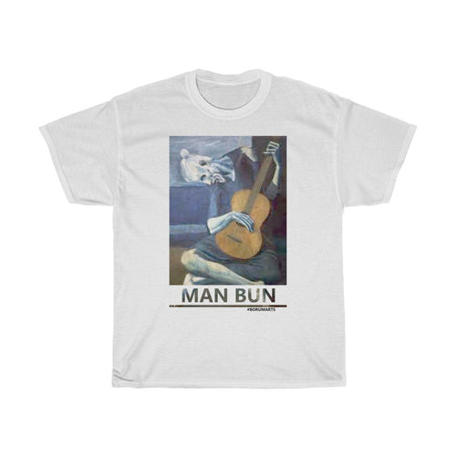 MAN BUN BLUES Unisex Heavy Cotton Tee