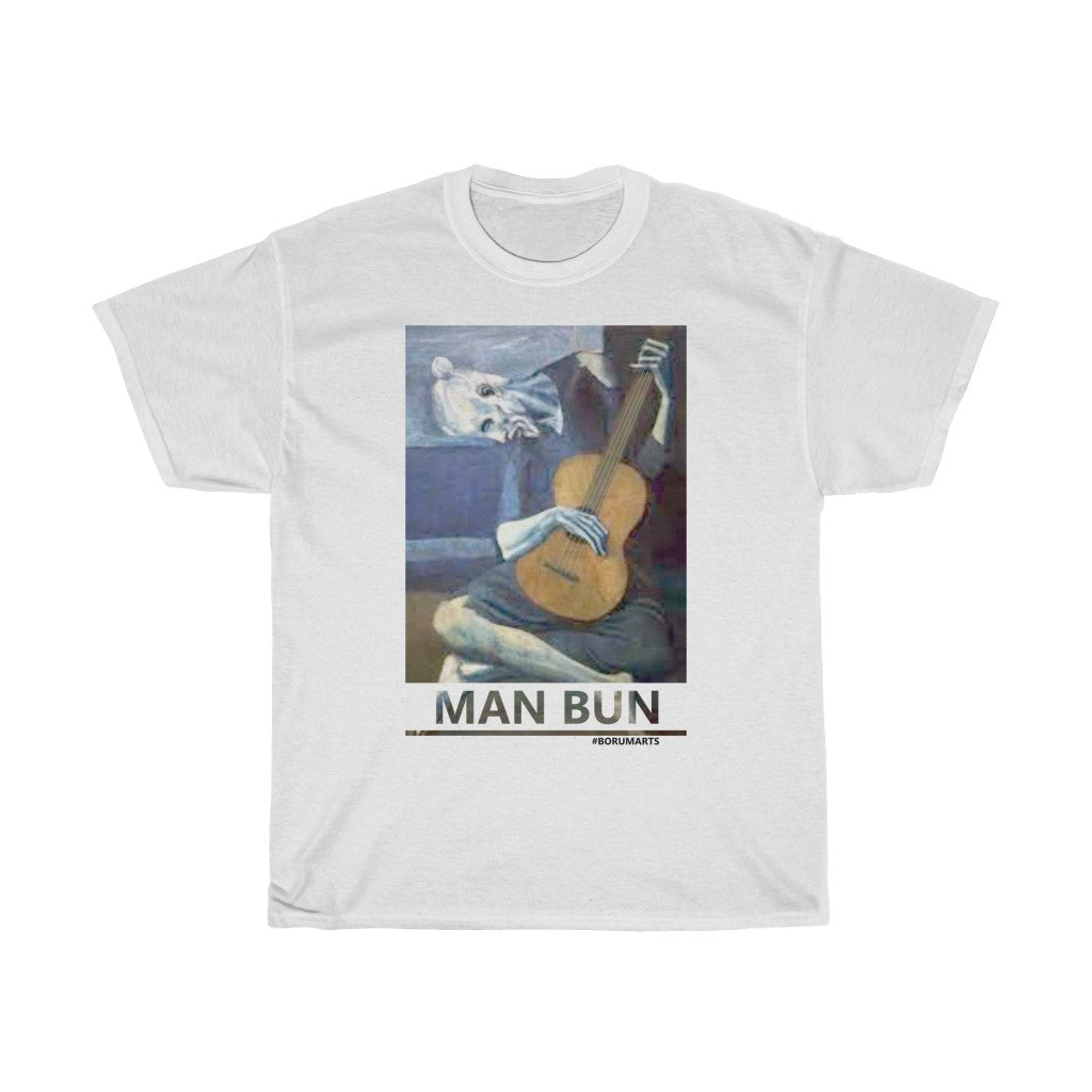 MAN BUN BLUES Unisex Heavy Cotton Tee