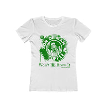 Load image into Gallery viewer, Won&#39;t He Brew It Green Tee Version Women&#39;s The Boyfriend Tee